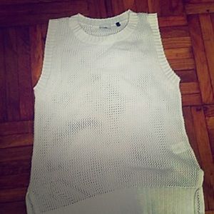 CAbi sleeveless white pullover sweater